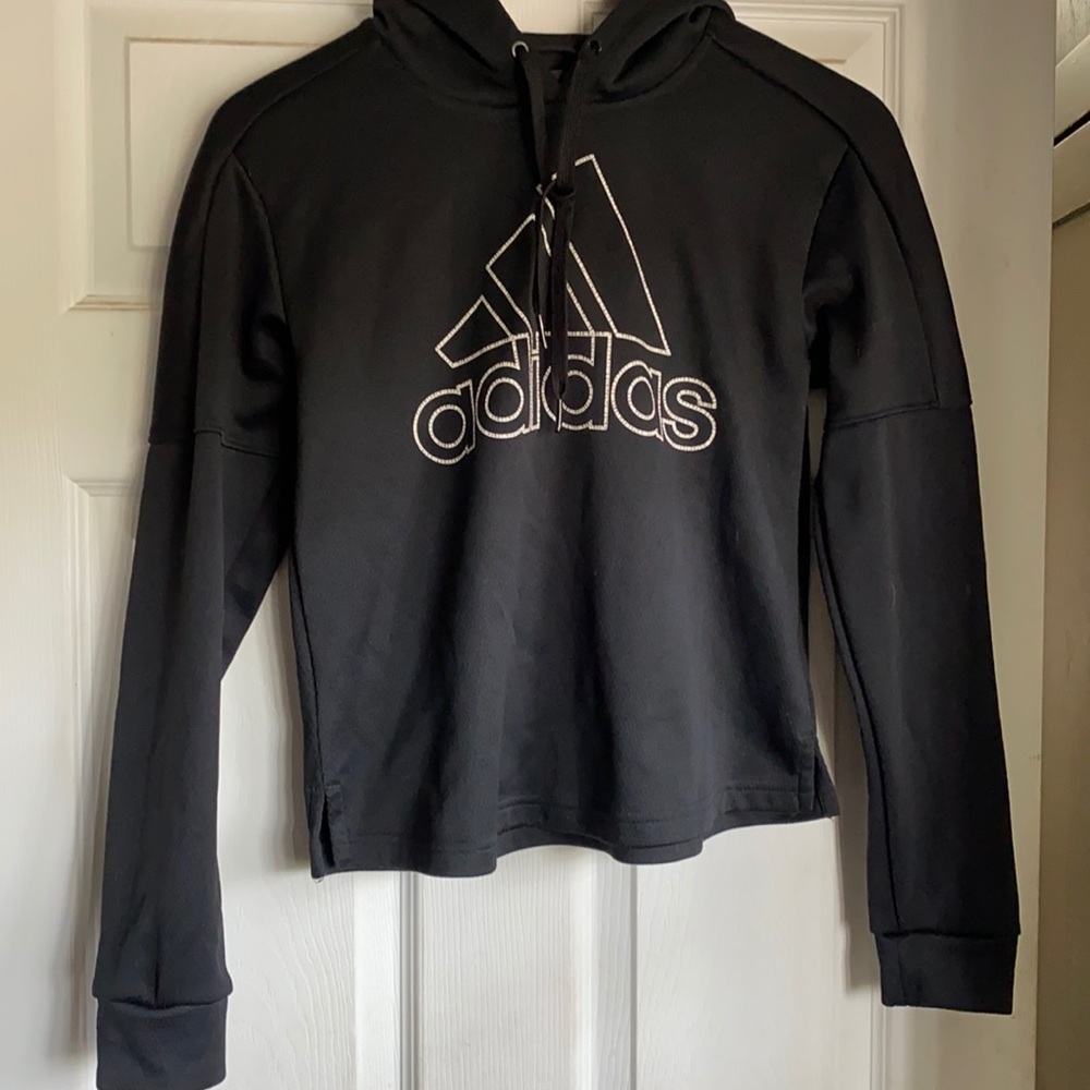 NWOT black adidas crop sweatshirt